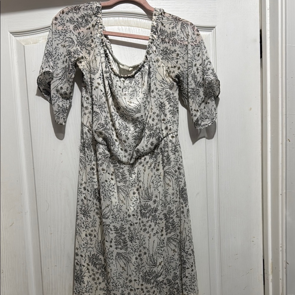 Cato Black and White Midi Sundress with Flutter Sleeves
